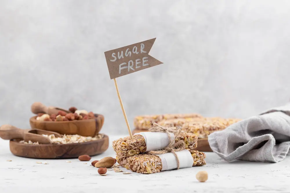 barras-de-aperitivo-sin-azucar-de-alto-angulo-y-tela